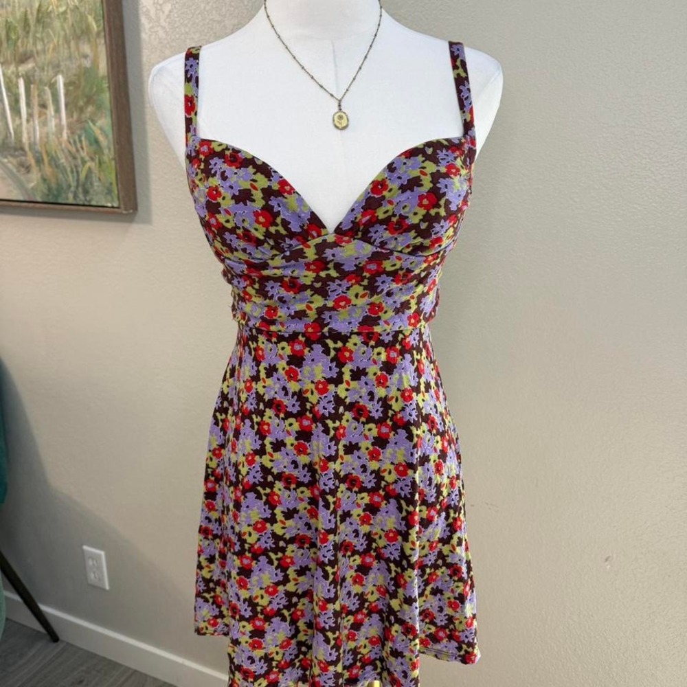 Urban Outfitters Floral Sweetheart Mini‎ Dress – Size S Petite